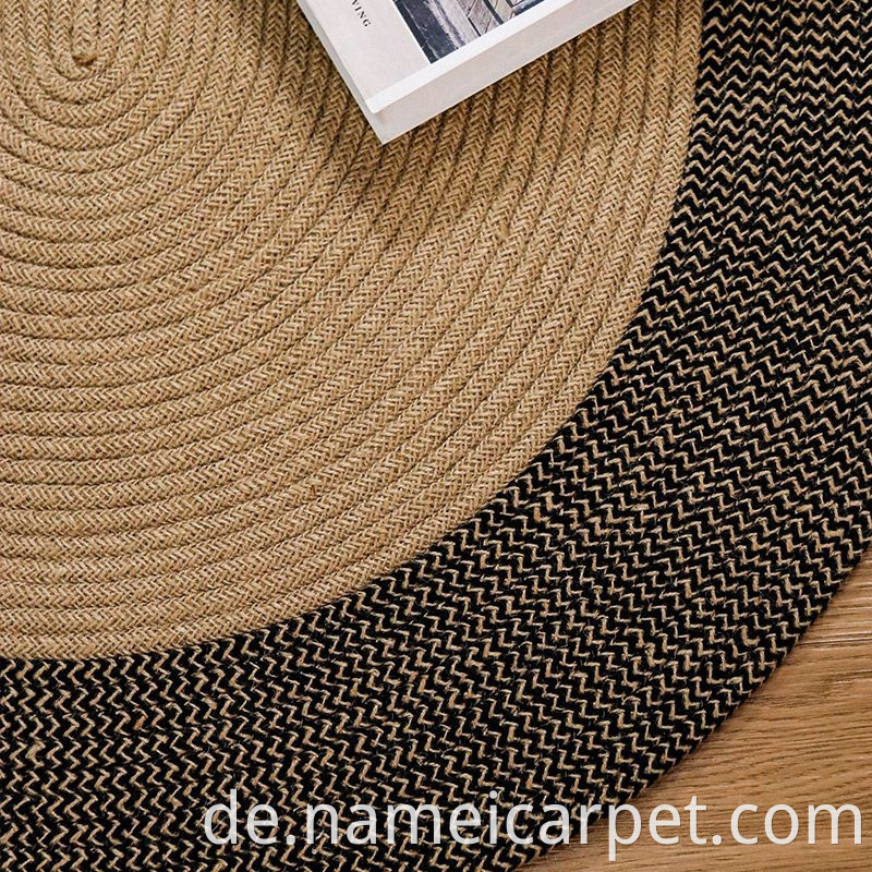 Living Room Jute Hemp Braided Woven Carpet Area Rugs